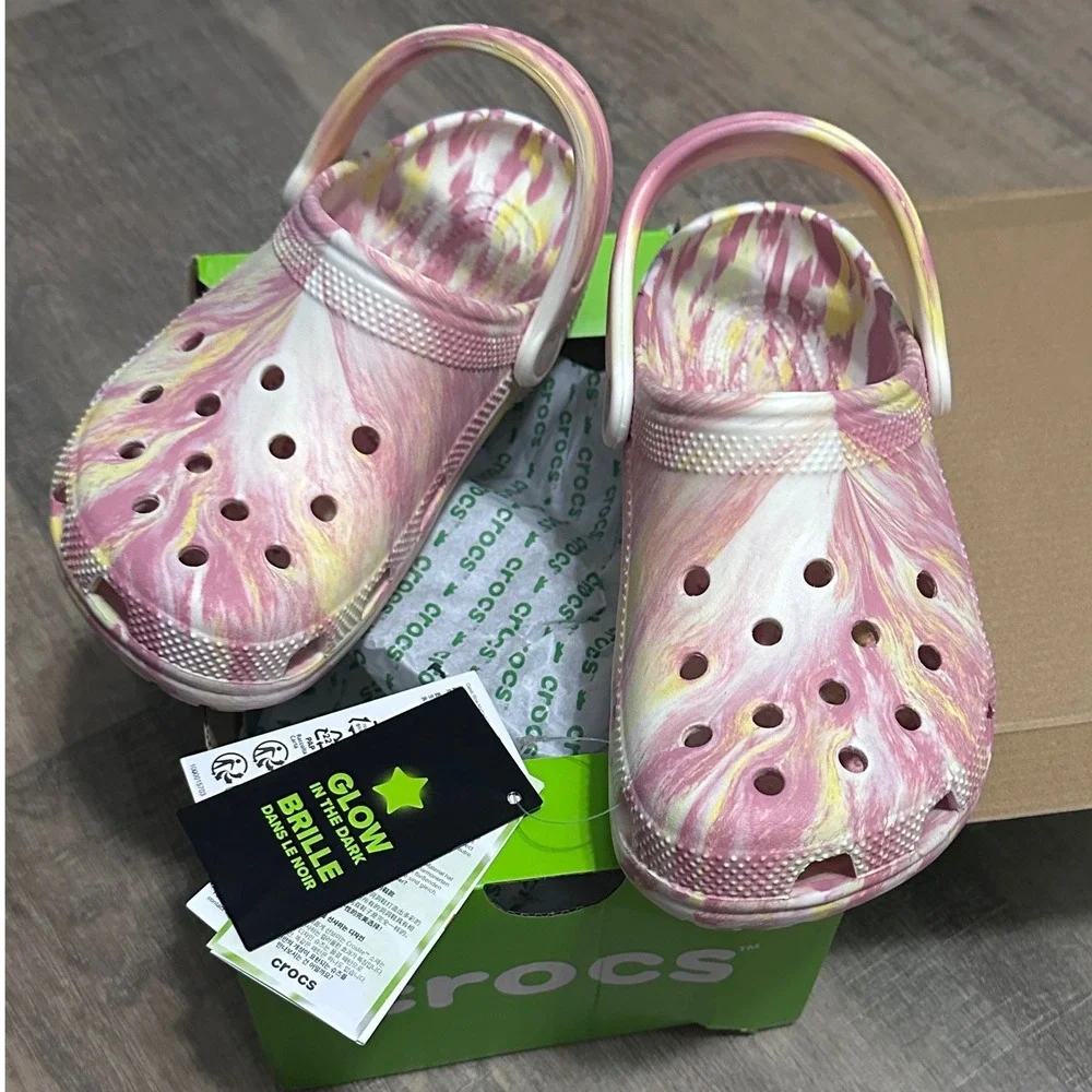 Crocs Classic Marbled Glow In The Dark Croc Size J5